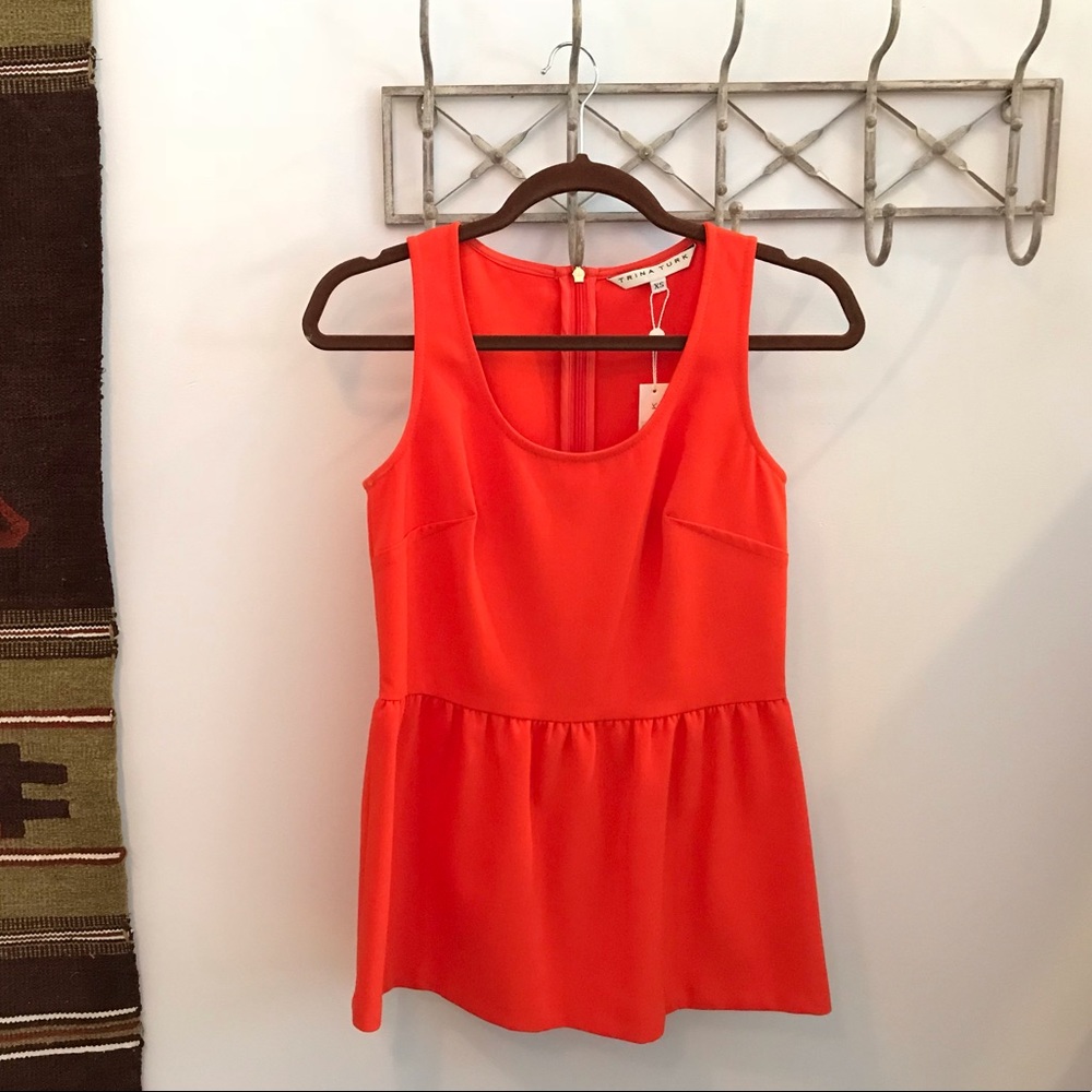 Trina Turk sleeveless peplum top XS